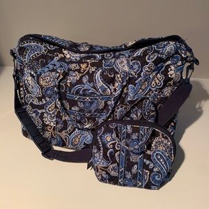 Vera Bradley Windsor Navy Weekender Travel Bag Set